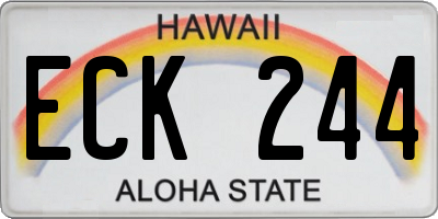 HI license plate ECK244