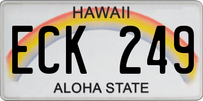 HI license plate ECK249