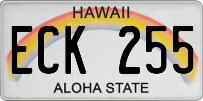 HI license plate ECK255