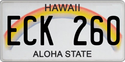 HI license plate ECK260