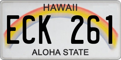 HI license plate ECK261