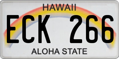 HI license plate ECK266