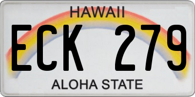 HI license plate ECK279