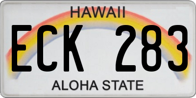 HI license plate ECK283
