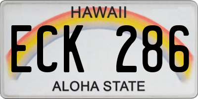 HI license plate ECK286