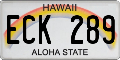 HI license plate ECK289
