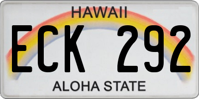 HI license plate ECK292