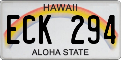HI license plate ECK294