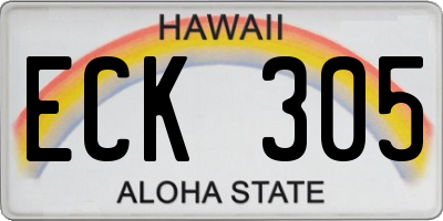 HI license plate ECK305