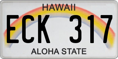 HI license plate ECK317