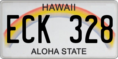 HI license plate ECK328