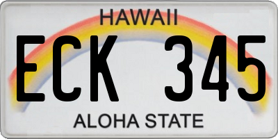 HI license plate ECK345