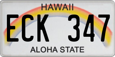 HI license plate ECK347