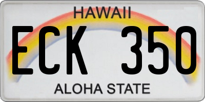 HI license plate ECK350