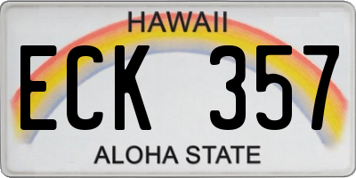 HI license plate ECK357