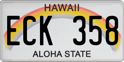HI license plate ECK358