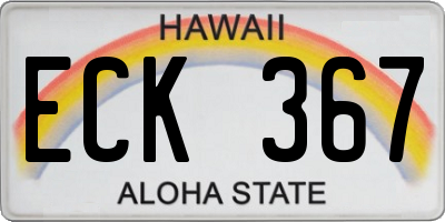 HI license plate ECK367