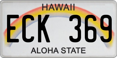HI license plate ECK369