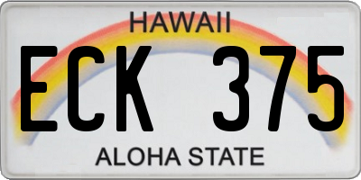HI license plate ECK375