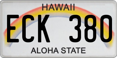HI license plate ECK380
