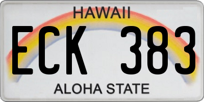 HI license plate ECK383