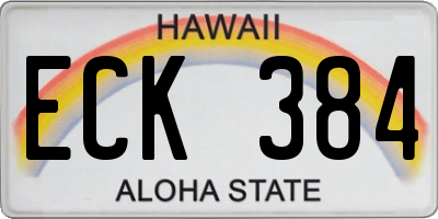 HI license plate ECK384