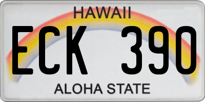 HI license plate ECK390