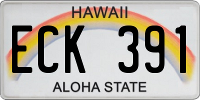 HI license plate ECK391