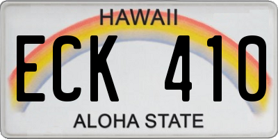 HI license plate ECK410