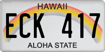 HI license plate ECK417