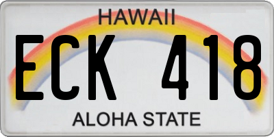 HI license plate ECK418