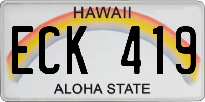 HI license plate ECK419
