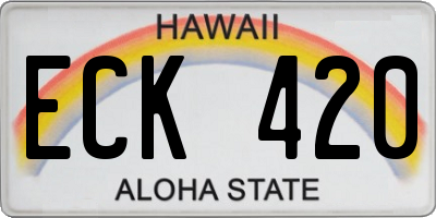 HI license plate ECK420
