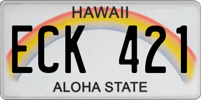 HI license plate ECK421