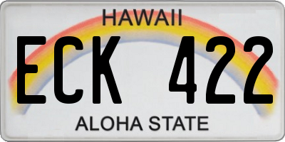 HI license plate ECK422