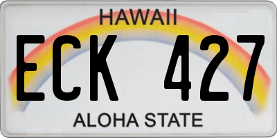 HI license plate ECK427