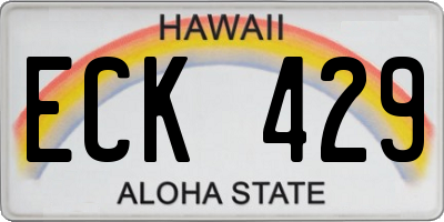 HI license plate ECK429
