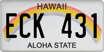 HI license plate ECK431