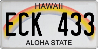 HI license plate ECK433