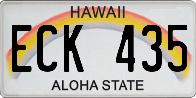 HI license plate ECK435