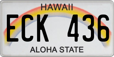 HI license plate ECK436