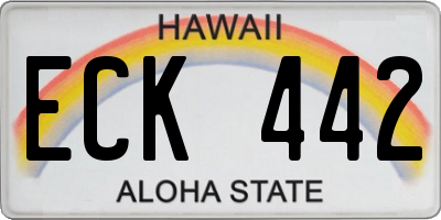 HI license plate ECK442