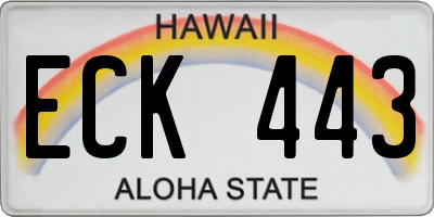 HI license plate ECK443
