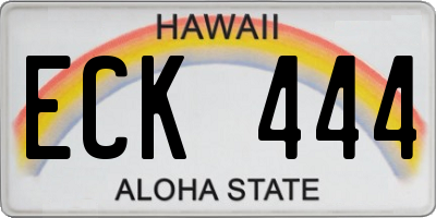HI license plate ECK444