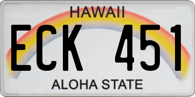 HI license plate ECK451