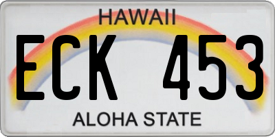 HI license plate ECK453