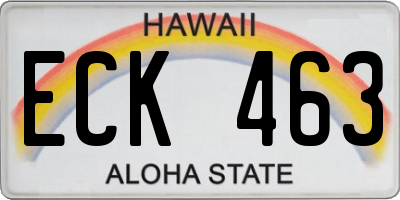 HI license plate ECK463