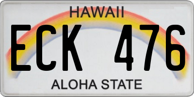 HI license plate ECK476
