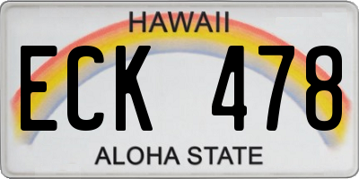 HI license plate ECK478