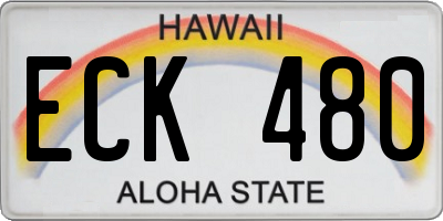 HI license plate ECK480